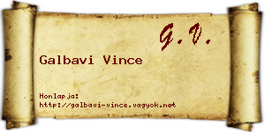 Galbavi Vince névjegykártya